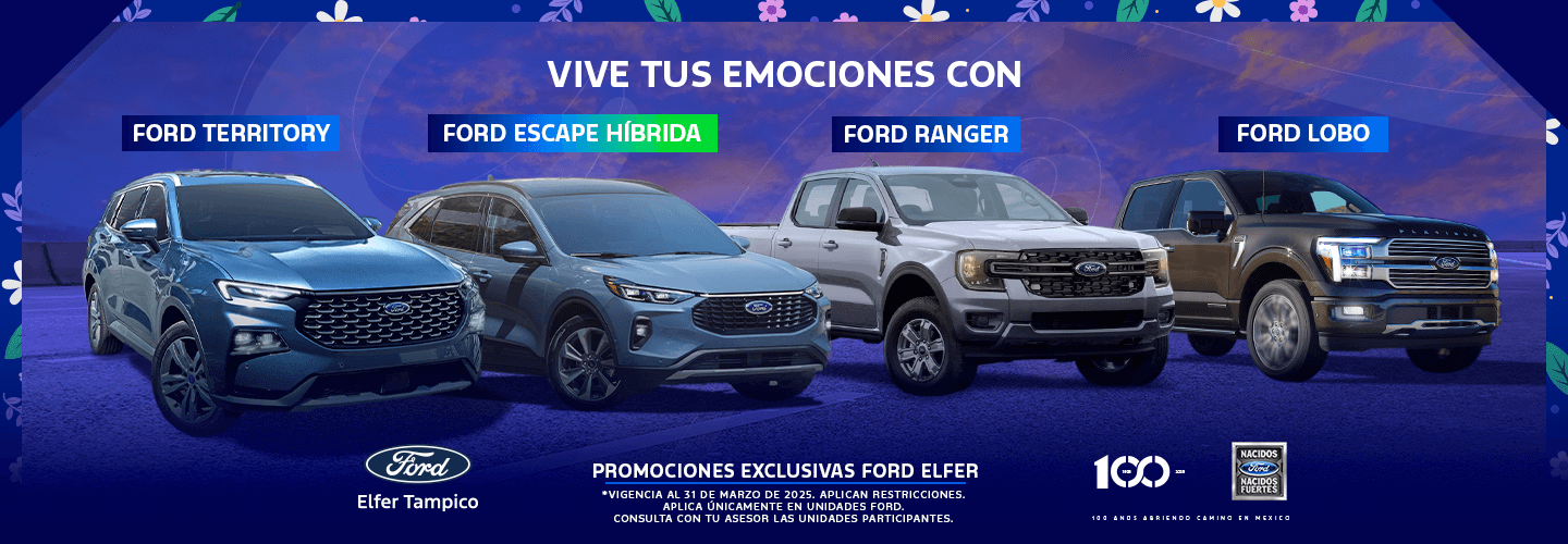 Vive tus emociones con Ford Territory, Escape Híbrida, Ranger y Lobo.